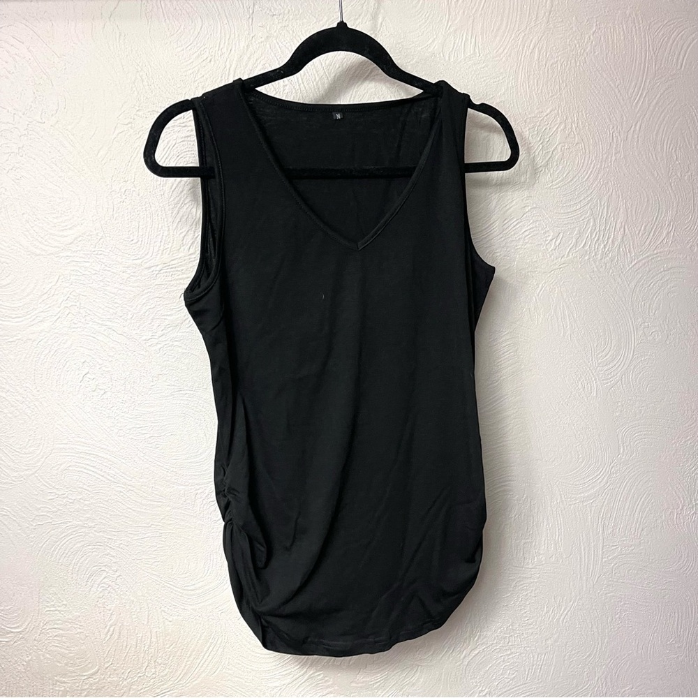 Classic Black Sleeveless V-Neck Top